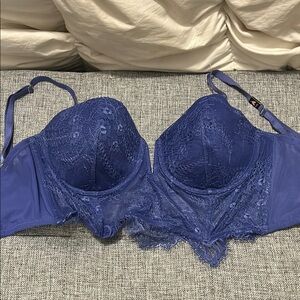 NWT!! Victoria secret periwinkle blue bra size 34DD corset top